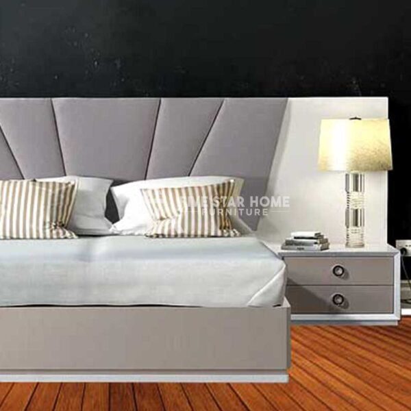 Lee Glossy White Headboard Bed