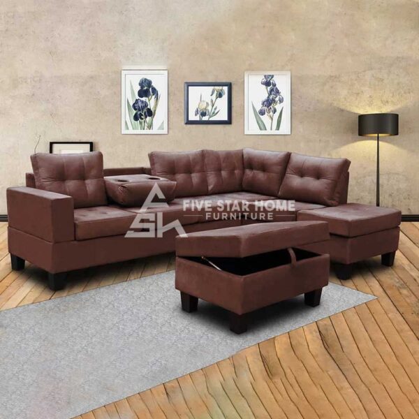 Living Room Sofa With Storage Ottoman