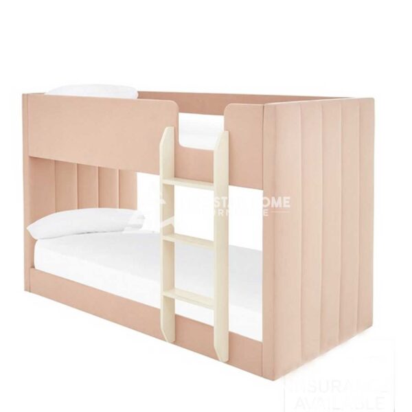 Paneled Velvet Upholstered Bunk Bed