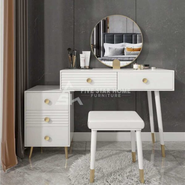 Stylish Dresser Table With Mirror And Stool