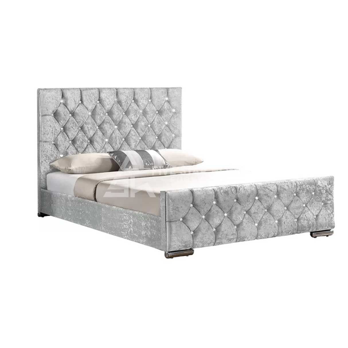 Plush Velvet Upholstered Bed