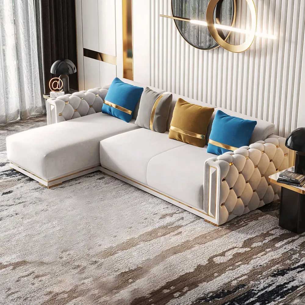 Fashionable Velvet Upholstered Sofa