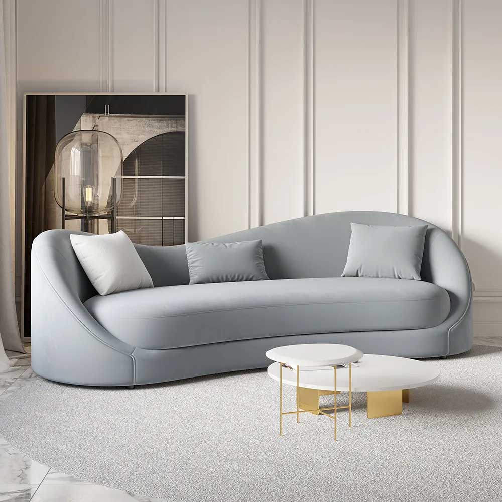 Luxury Green Velvet Upholstered Sofa