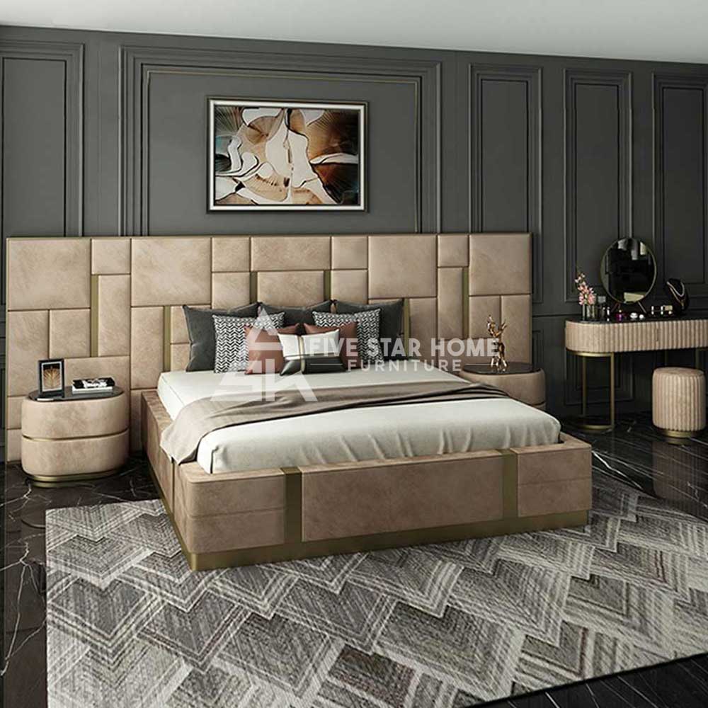 Luxury Modern Leather Upholstered Bed