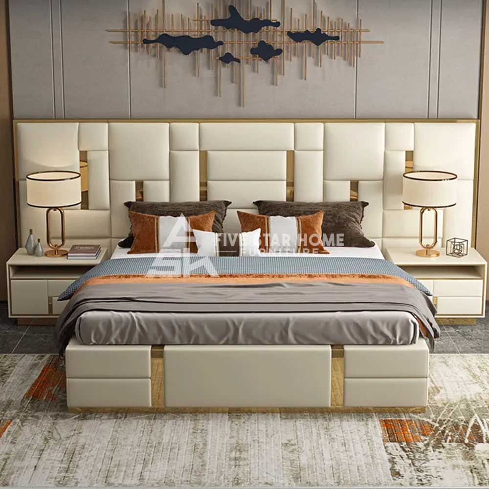 Luxury Modern Leather Upholstered Bed