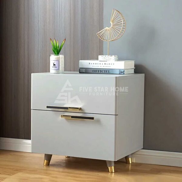 White and deals gold bedside tables