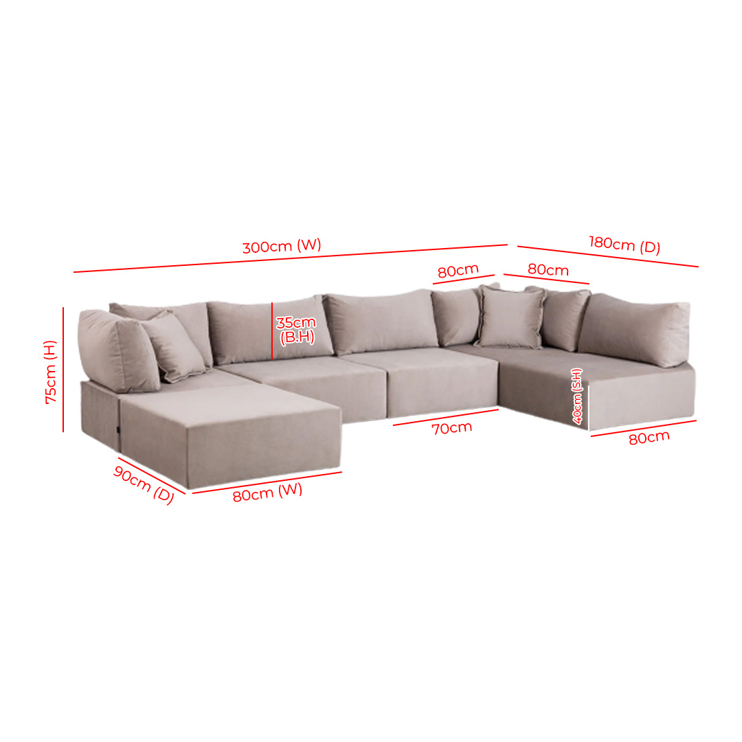 5-Piece Modular Corner Sofa