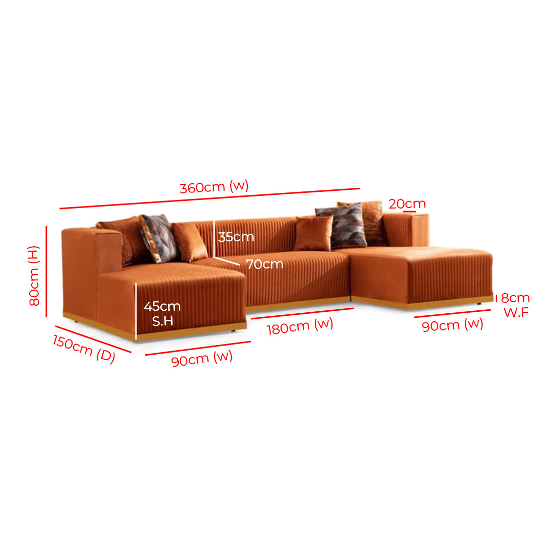 Double Chaise Sectional Couch