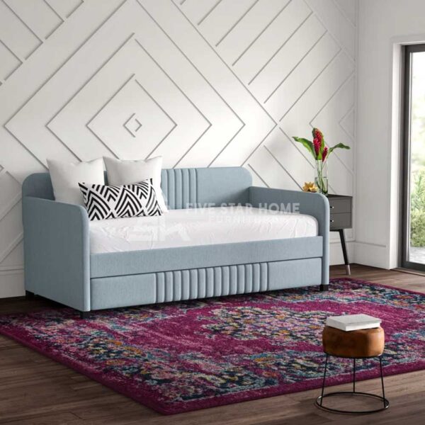 Aaru Velvet Upholstery Twin Daybed With Trundle