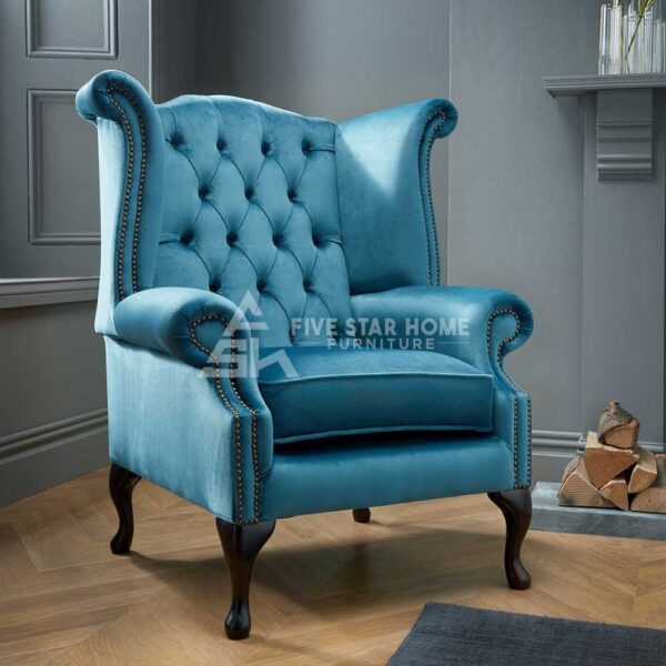 Chesterfield High Back Wing Upholstered Chair