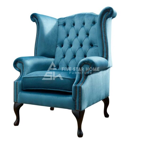 Chesterfield High Back Wing Upholstered Chair