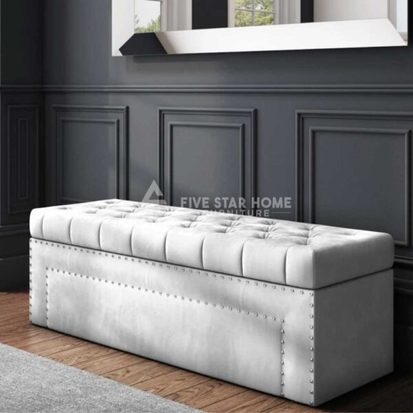 Chesterfield Upholstered Ottoman Storage Bench