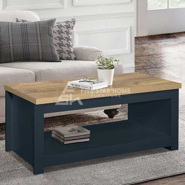 Fsh Coffee Table In Navy Blue And Oak