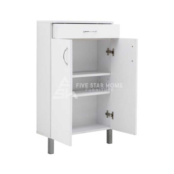 High Gloss Bathroom Cabinet with 2 Doors and 1 Drawer