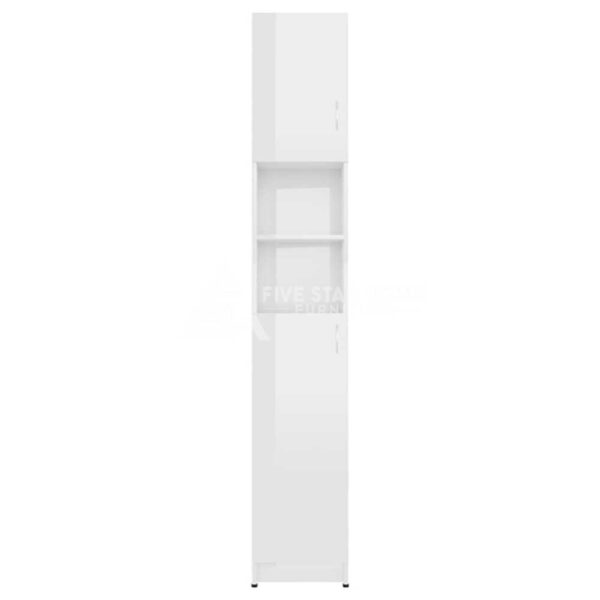 High Gloss Bathroom Storage Cabinet With 2 Doors In White