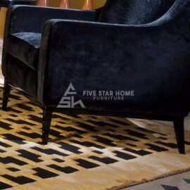 Luxury Finishing Black Velvet Armchair