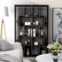 Walnut Wood 15-shelf Etagere Wall Storage Shelf