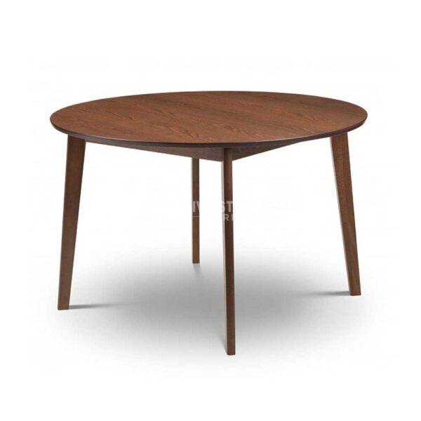 Wooden Round Dining Table In Walnut