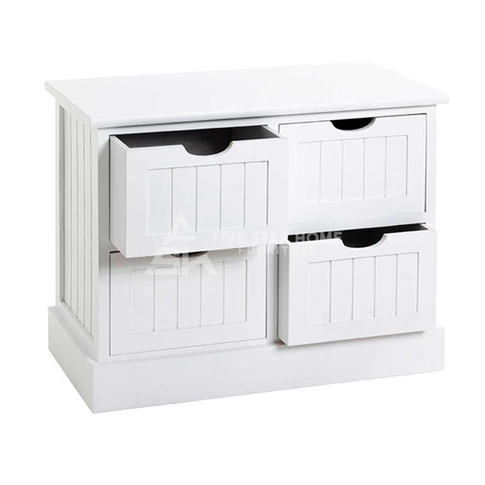 4 Drawers Bathroom Storage Cabinet In White