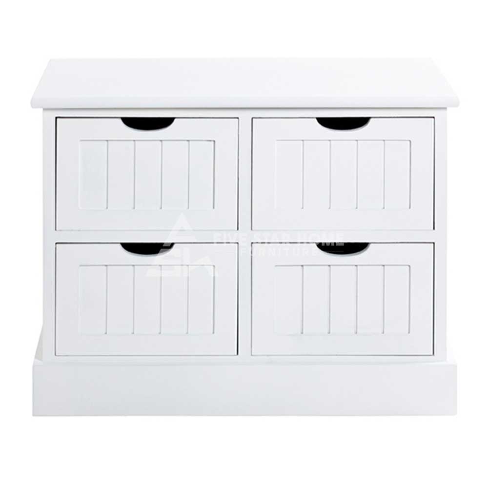 4 Drawers Bathroom Storage Cabinet In White