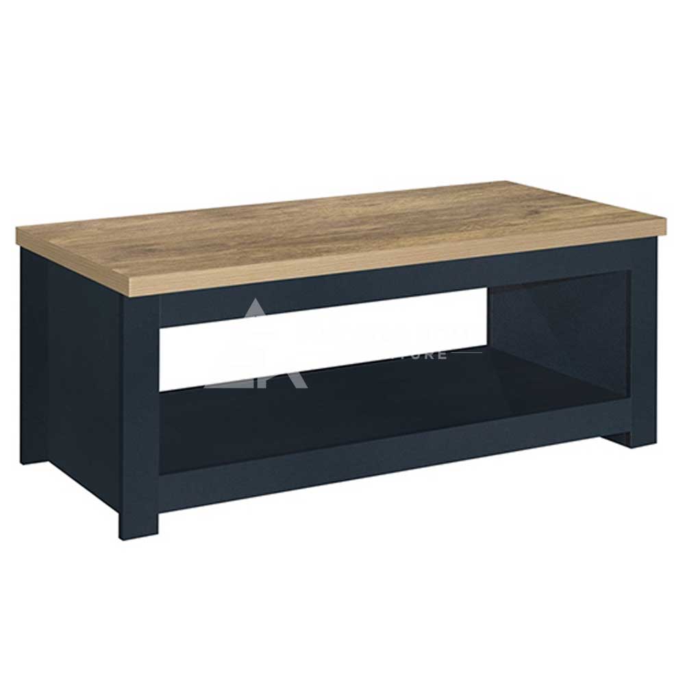 Fsh Coffee Table In Navy Blue And Oak