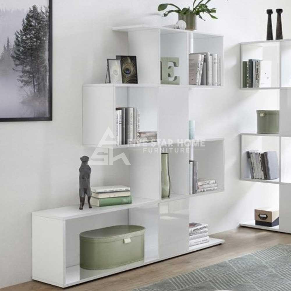 Fsh Wooden Shelving Bookcase In White