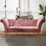 Luxurious Velvet Upholstered Chaise Lounge