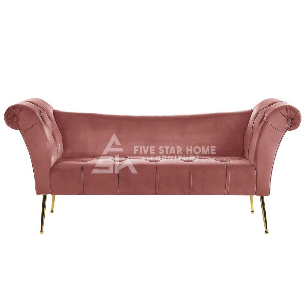 Luxurious Velvet Upholstered Chaise Lounge
