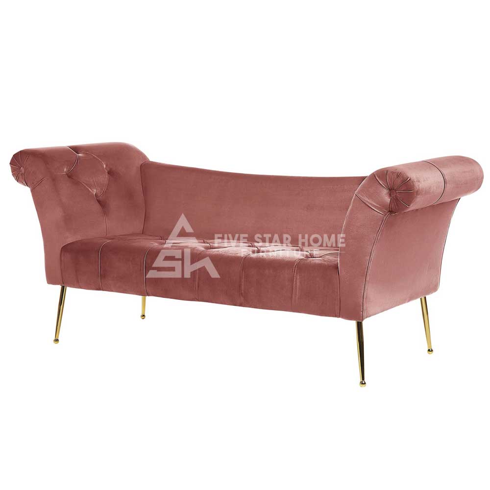Luxurious Velvet Upholstered Chaise Lounge