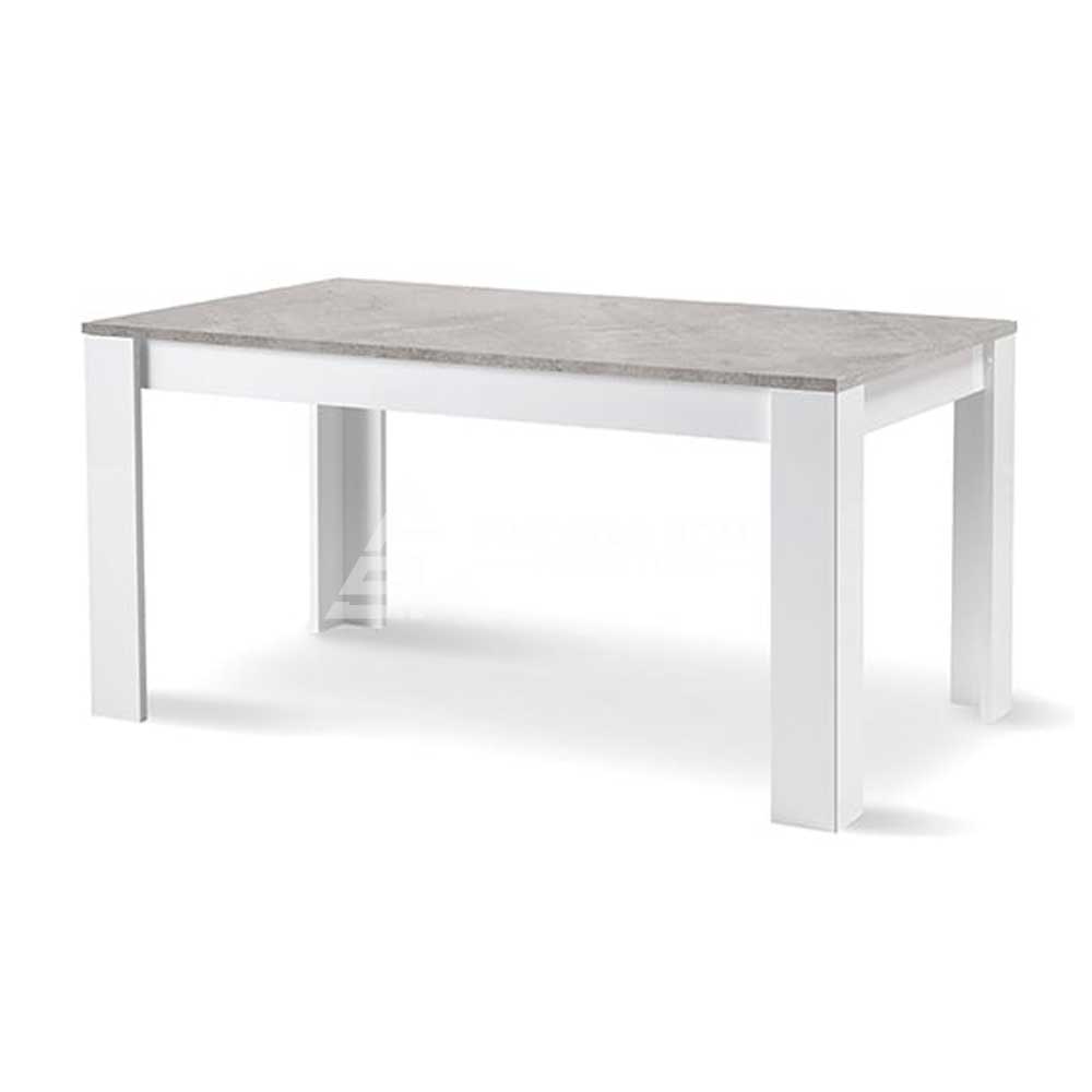 Modern Lorenz Dining Table In Gloss White And Grey