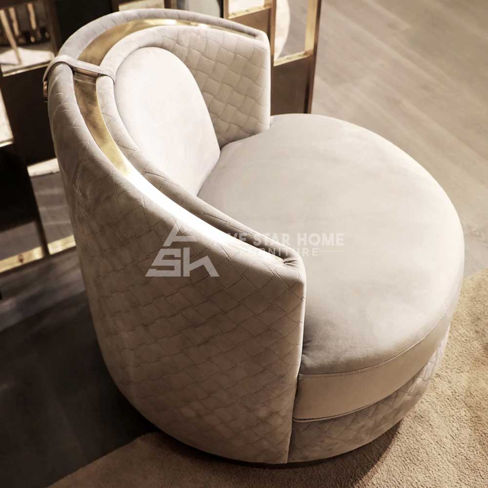 Modern Quilted Velvet Upholstered Tub Chair