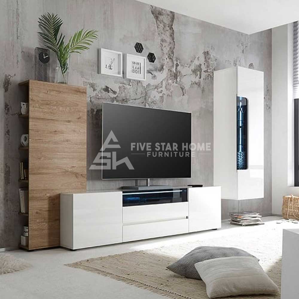 Modern White Genie Wide High Gloss Tv Cabinet