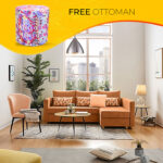 FSH Furniture Fabric Upholstered Sofa Bed