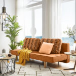 Modern Design Sofa cum Bed in Gray with Removable Cover