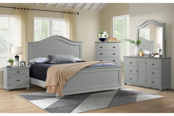 FSH 5-Pieces Wood Platform Bedroom Set