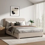 Bensu Upholstered Platform Bed with Wood Slats