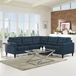 Empress 3 Piece Upholstered Fabric Sectional Sofa