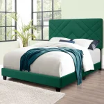 Homcom Green Upholstered Frame Bed