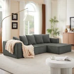 Luxury Chenille Fabric Sectional Sofa