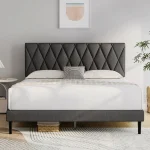 Cross line Tufted upholstered Bed
