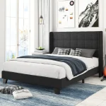 Modern Platform Bed Frame With Wingback