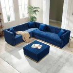 Neeon Velvet Upholstered Sectional Sofa
