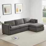 Rhea Straight Arm 4-Piece Fabric Sectional Sofa