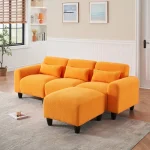 Teddy velvet L-shaped modular sofa
